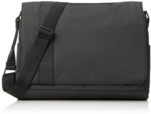 bugatti Domani Messenger Bag für Damen und Herren mit 13“ Laptopfach, Unisex Umhängetasche Kuriertasche Schultertasche, Grau
