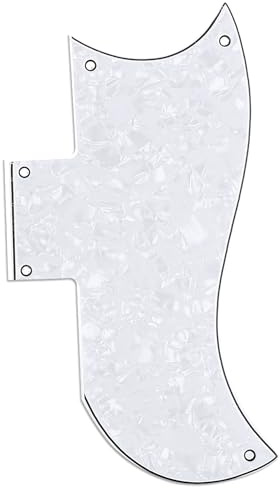 Musiclily Pro 5 Löcher Small Half Face Schlagbrett 4 lagig White Pearl | für USA LP American SG E-Gitarre