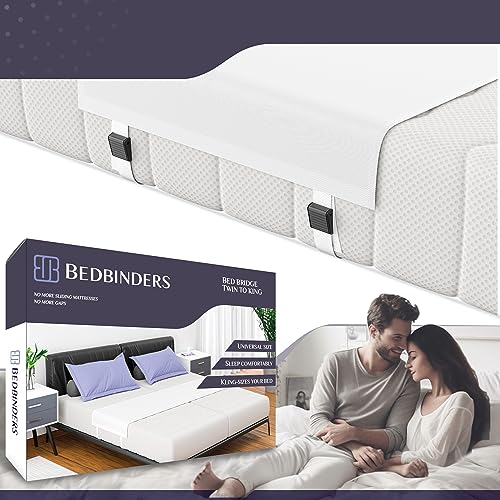 Eliminate Mattress from Sliding - Hold Mattresses Together and Make a Comfortable and Seamless Sleep Experience, Twin to King Bed Converter Kit Straps, for Split Adjustable XL Beds - Bridge Connector