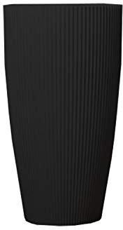 BERNSTEIN - Vasque Lavabo Colonne au sol fonte minérale Noir mat à poser 50x50x90cm + Porte-serviette acier inox - Design, Robuste & Durable - TWZ316