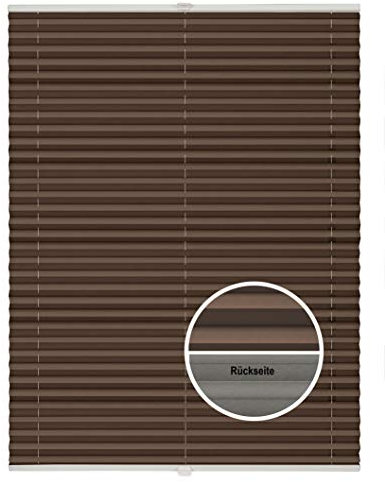 ondeco Plissee Thermo ohne Bohren mit Klemmträger,Sonnenschutz für Fenster innen, lichtschutz und Blickdicht, Faltrollo Sichtschutz für Tür, Jalousie Rollo leicht verdunkelnd Hellbraun 95x130 cm