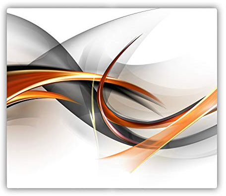 Planche à Découper en Verre 60x52 cm Modernité Pieds Antidérapants Contact Alimentaire Symétrique Bords Polis Avec Impression Décoration Résistant à la Chaleur - Abstraction des vagues