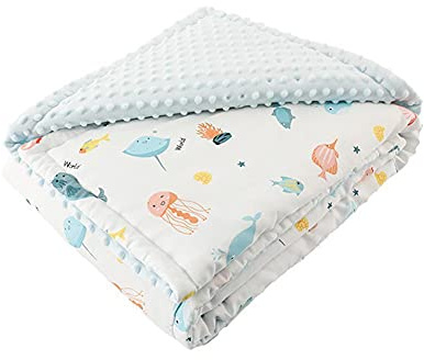 HOMDO Couverture Bébé Naissance 150x115cm en 100% Coton Couverture Minky Peluche Chaude Enveloppanté Enfant Fille et Garçon Lavable en Machine Pas Facile à Déformer pour Sièges Bébé Poussettes Lits