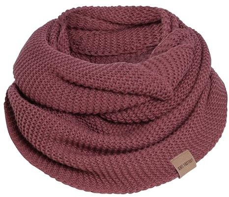 KNIT FACTORY - Jamie Loop Schal - Gestrickter Schlauchschal - Herbst & Winter Essentials - Zeitloses Mode-Accessoire - Für Damen und Herren - Strickschal mit Wolle - Stone Red