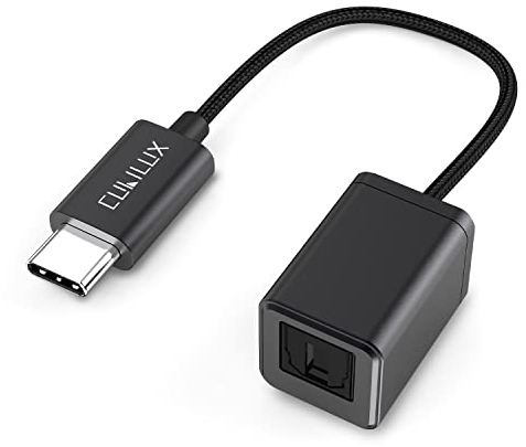 Cubilux Trasmettitore USB C a SPDIF, adattatore di uscita audio ottica unidirezionale da tipo C a DAC 192KHz/24bit per MacBook Pro/Air, laptop, computer