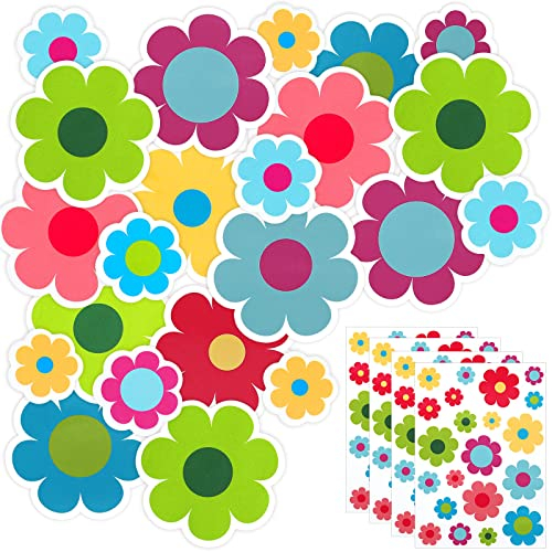 4 hojas de pegatinas para bicicleta con flores autoadhesivas florales pegatinas impermeables decoración para coche, moto, ordenador, bicicleta, casco, máquina, scooter, muebles de pared (estilo lindo)