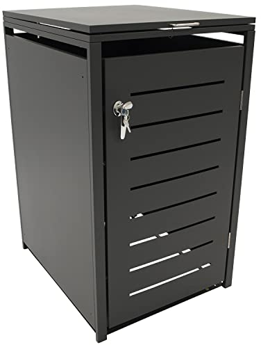 Mülltonnenbox Mülltonnenhaus KÖLN für Tonnen 120 und 240 Liter, Stahl verzinkt, Farbe anthrazit