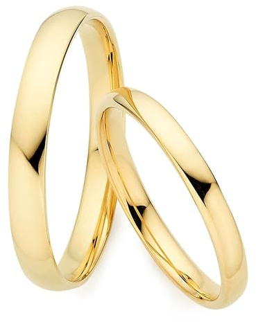 123traumringe Eheringe in 333 Gold I Edle Partnerringe mit Etui I Gravierbare Eheringe mit Ringgröße 50-72mm I Damenring in 2,5mm Breite + Herrenring in 3mm Breite & 1,3mm Stärke I P25/P21