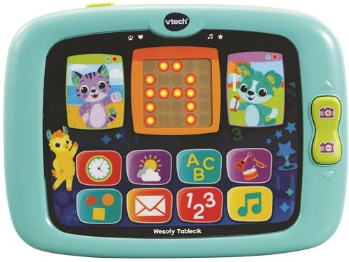 Club, VTech - Cheerful Tablet - Educational Electronic Toy, Learning Colors, Numbers, Letters, Animals, Touch Screen, 10 Variants of Fun, Interactive Toy for Children from 12 months