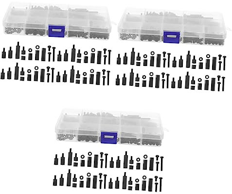 DOITOOL Abstandsschrauben 3 Sätze Nylonschraube Metrische Messer Mechaniker Anzug Winzige Schwarzer Anzug Säulenabstandshalter Mit Gewinde Kleine Schraube Metrisches System Waschmaschine