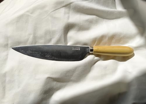 PALLARES CUCHILLO COCCINA MANGO REDONDO MADERA DE BOJ ACERO INOXIDABLE 22cm.