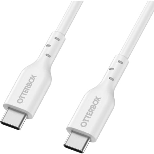OtterBox Standard 1M USB-C auf USB-C Schnelllade-Kabel, Weiß | Ultra-robust und getestet auf Biegsamkeit, Ladekabel für Smartphone und Tablet
