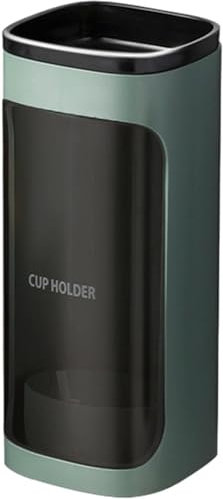 Paper Cup Dispenser - No Drilling Plasticc Water Cooler Cup Holder, Takeaway Cup Rack Easy to Install, Coffee Shop Cup Holder for Living Room Dining Room Conference Room/763 (Color : Green)