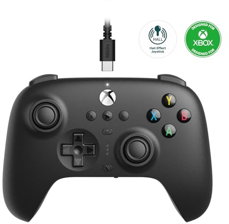 8Bitdo Ultimate Wired Controller for Xbox, Hall Effect Joystick Update, Compatible with Xbox Series X|S, Xbox One, Windows 10 & Windows 11 - Officially Licensed (Black)