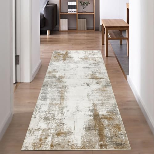 Famibay Teppich Läufer Flur Küche rutschfest Waschbar Teppichläufer Flur Flurteppich Läufer Lang Küchenteppich Läufer für Eingang Küche Schlafzimmer Wohnzimmer