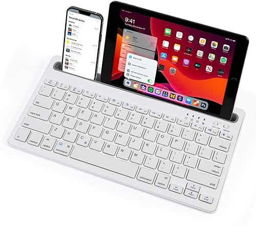 jojofuny Silent Wireless Keyboard Rechargeable for Mobile Phone Tablet Noiseless Portable Keyboard Backlit Keys for Laptop and Office Use