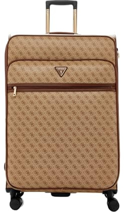 Guess 28 8-Wheel Spinner Suitcase, Latte Logo, Expandable, 4 Pockets, TSA Lock