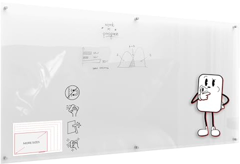 ALLboards Glasboard – Transparent 200×100 cm, Transparentes Whiteboard, Rahmenlos Memoboard