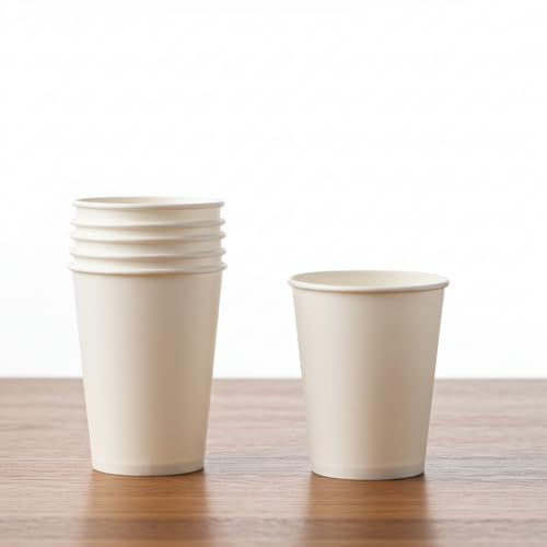 EAP 500 X 8oz (225ml) Single Wall White Disposable Paper Cups | for Hot and Cold Drinks | Sturdy,Insulated, Leak-Proof | Coffee Cups | Tea Cups | Party Cups | Perfect for Personal, Business