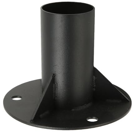 Round Post Flange Base, High Performance Steel Chain Link Fence Pole Floor Flange with Fixed Screws, Stable for Lamps Mailbox Posts, 3 Expansion Screws (65 mm)