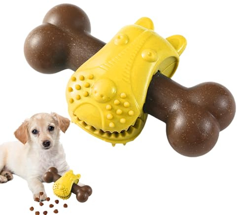 Générique Hundespielzeug für aggressive Kauer | Kauknochen für Welpen, interaktiver Spender gegen Langeweile, geistig stimulierend, Reinigung der Zähne