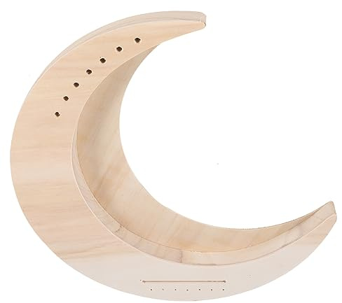 Milisten Tragbare 7-saitige Holz Leierharfe in Mondform mit Selbstgemacht Oberfläche Melodischem Klang Rundem Design für Anfänger und Musikliebhaber