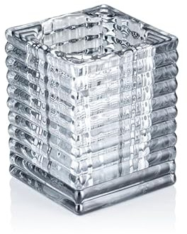 8x Cube Smoke Grey YUYU, Windlicht, Kerzenhalter, 7,5 x 7,5 x 9,5 cm, Glas