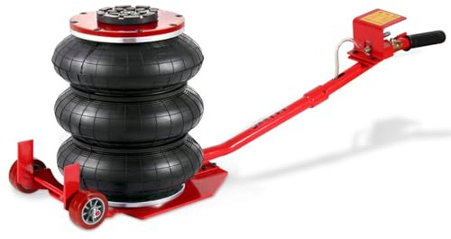 Jaxguom Cric pneumatique 3T, course de 40 cm en 5 secondes, triple sac à air robuste (150-400 mm) avec valve de sécurité, vérin d'air 3T pour SUV, camion et atelier