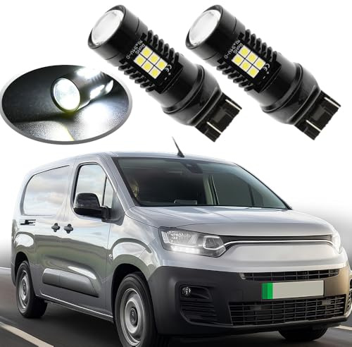 NSLUMO LED feux de jour T20 W21/5W DRL pour Fi.at Doblo, Fi.at E-Doblo, Citr.oen Berlingo III, Op.el Combo E, Peug.eot Rifter 2018-2025 7443 3030 SMD Canbus Lumière du Jour, Position Lumière latérale | F/iat E-Doblo, C/itroen Berlingo III, O/pel Combo E, P/eugeot Rifter 2018-2025 7443 3030 SMD Canbus lumière du jour, position