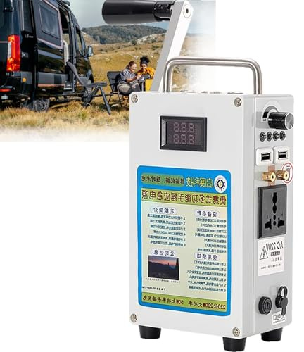 Estación de energía portátil con manivela, generador solar, salida de CA, carga inalámbrica para respaldo de emergencia al aire libre