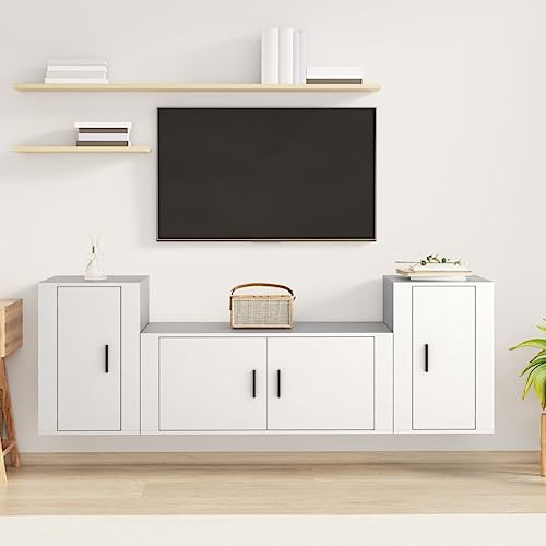 Générique Ensemble de Meubles TV 3 pcs Blanc Bois d'ingénierie,Meubles, Meubles TV,3188510
