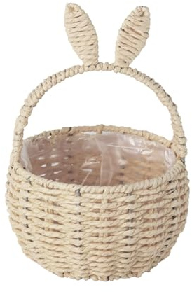 Osterkörbchen mit Henkel, Osterkorb mit Hasenohren, Weiß Osternest, Osterkörbchen Kinder, Osternester zum Befüllen, Osterkörbe für Süßigkeiten Osterei Ostern Party Geschenk