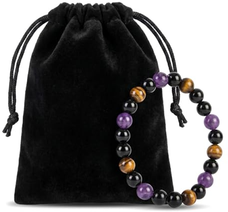 Solvio Natural Stone Crystal Bracelets for Women, 8mm Stretch Gemstone Beaded Bracelet, Friendship Birthday Leaving Gifts for Ladies Girls