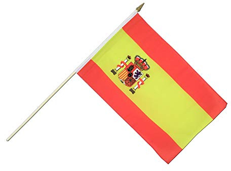 Fahne Flagge Spanien 30 x 45 cm mit Stab