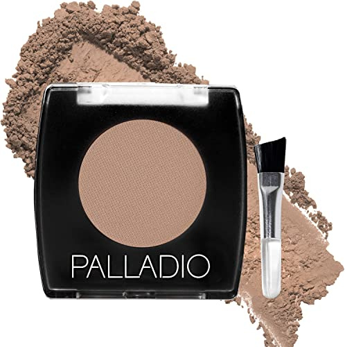 Palladio Brow Powder for Eyebrows, Soft and Natural Eyebrow Powder with Jojoba Oil & Shea Butter, Helps Enhance & Define Brows, Compact Size for Purse or Travel, Includes Applicator Brush, Taupe