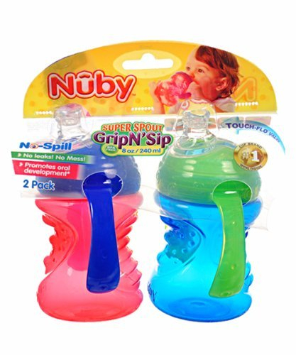 Nuby Grip N SIP Gobelet avec anses Neutral- Lot de 2–226,8 gram (Couleurs/Styles peuvent varier)