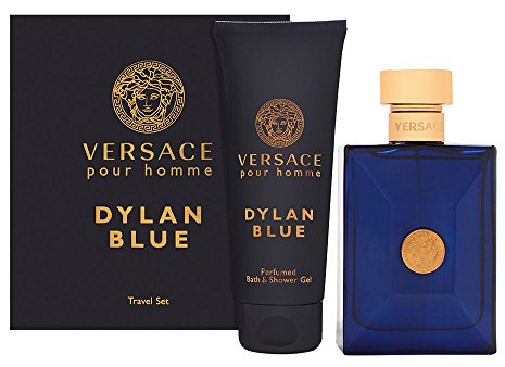 Dylan Blue by Versace for Men - 2 Pc Gift Set 3.4oz EDT Spray, 3.4oz Perfumed Bath and Shower Gel