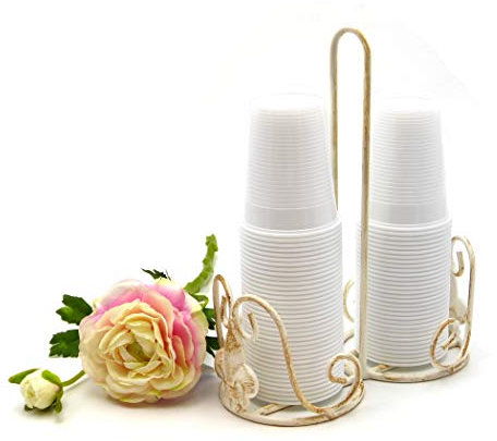 Portabicchieri Vintage Shabby Chic Lis Collection Colore Avorio Anticato