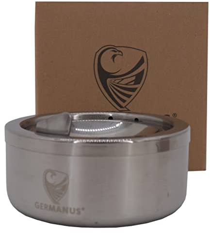 GERMANUS Edelstahl Aschenbecher, Windascher