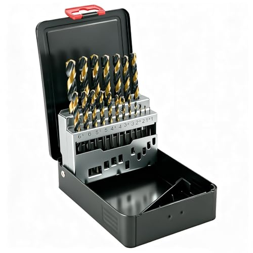 NORTOOLS Jeux de forets, 19 pièces – Forets à métaux M2 Turbo HSS-G à queue triangulaire, pointe auto-centreuse à 135° pour métal, acier inoxydable, cuivre (1,0-10 mm)