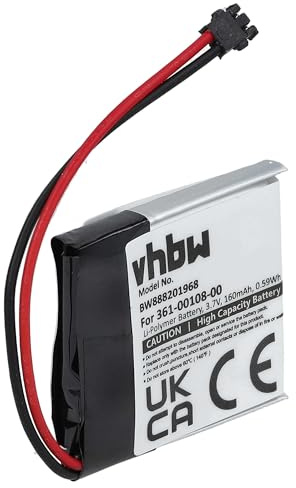 vhbw batteria sostituisce Garmin 361-00108-00, 361-00108-01 per smartwatch orologio bracciale fitness (160mAh, 3,7V, Li-Poly)