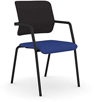 Viasit Drumback Vierbeiniger Besucherstuhl mit schwarzem Gestell - bequem und nachhaltig (Blau)