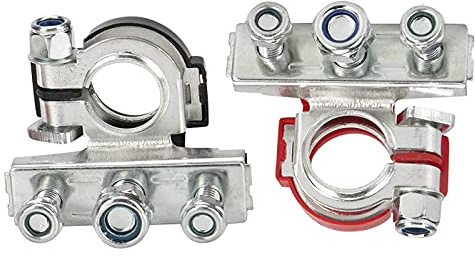 HUAZIZ Set di Morsetti per Batterie, 2 Pezzi Terminali di Batteria Connettori di Batteria Positivo e Negativo 12V Battery Terminal Morsetti per Auto Camion Barca
