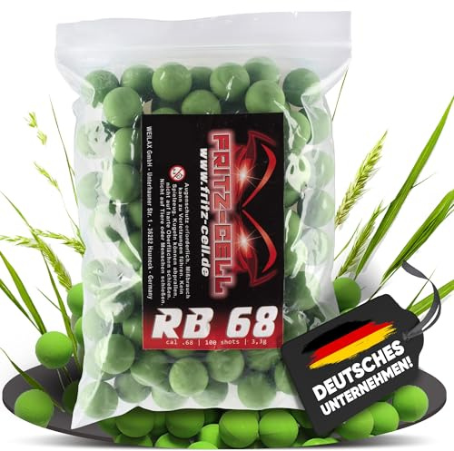 Fritz-Cell Rubberballs Kaliber .68 Gummigeschosse grün – 100 Stück