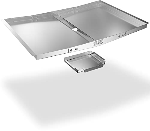 Fettwanne mit Auffangwanne, verstellbare Tropfpfanne für Gasgrill-Modelle von Dyna Glo, Nexgrill, Expert Grill, Kenmore, BHG und mehr, Edelstahl-Grill-Ersatzteile (Breite 61 cm - 76,2 cm)