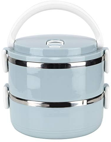 Lunch Box, Portable 304 Stainless Steel Hot Food Lunch Containers Thermal Insulated Bowl for School Office Outdoor Travel(Double Layer)