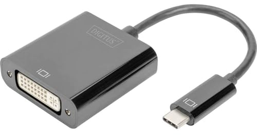 DIGITUS Adaptateur Graphique USB-C - USB-C vers DVI - FullHD 1080p/60Hz - Longueur de câble 10cm - Noir