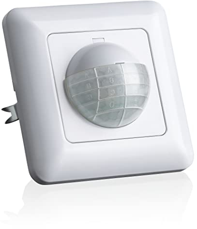 SEBSON 2x PIR Sensor Light Switch Indoor, Wall Flush Mounted, Infrared Motion Sensor, LED suitable, IP20, Range max. 10m/190°, Installation 60x49x32mm