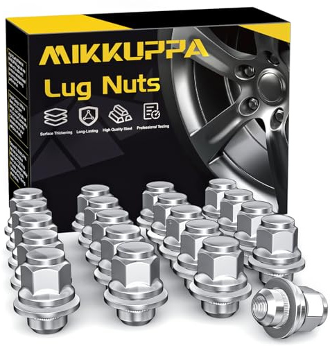 MIKKUPPA 20pcs M12x1.25 Mag Lug Nuts - Replacement for Nissan Altima Maxima Murano Infiniti Factory Wheel, Chrome 12x1.25mm OEM Washer Style Tire Lug Nuts