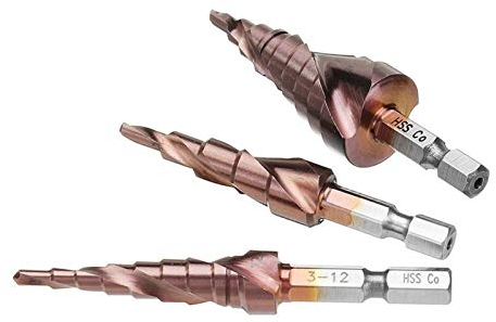 Herramientas HSS M35 Broca escalonada de cobalto al 5% HSSCO Cono de acero de alta velocidad Vástago hexagonal Juego de herramientas de broca de metal Cortador de agujeros para acero inoxida